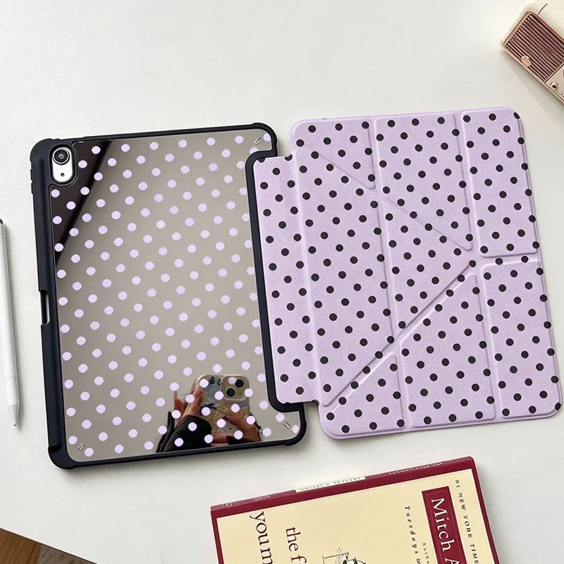 Simple Purple Black Polka Dots For iPad 11th A16 10 9 8 7 5 Pro 13 11 M5 M4 M3 M2 12.9'' Air  4 3 2 1 Mini 7 6 8.3'' Cover