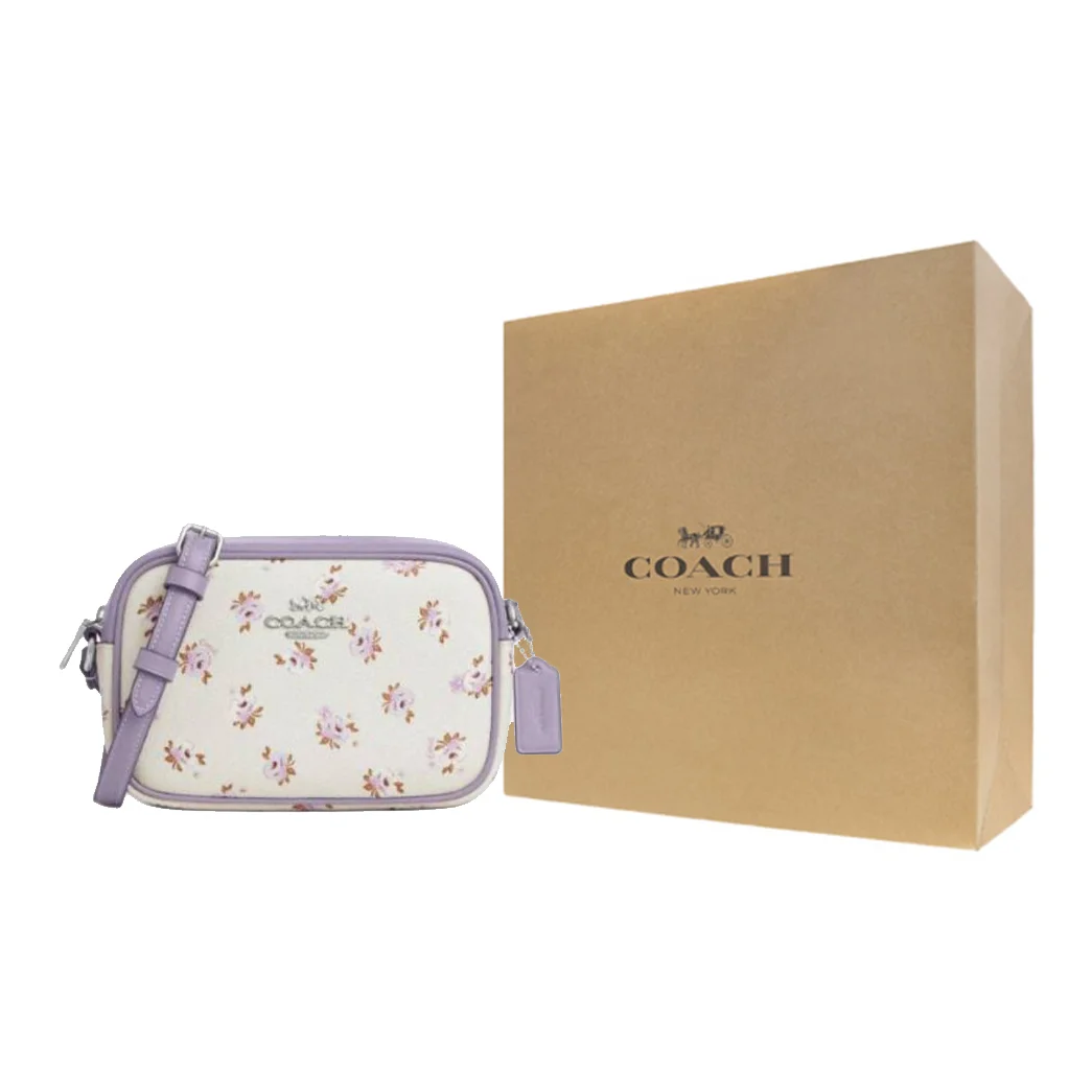 COACH Jamie Coated Canvas Camera Bag, Crossbody Bag, Shoulder Bag Small Women's Beige & Purple CBA70-SVCAH