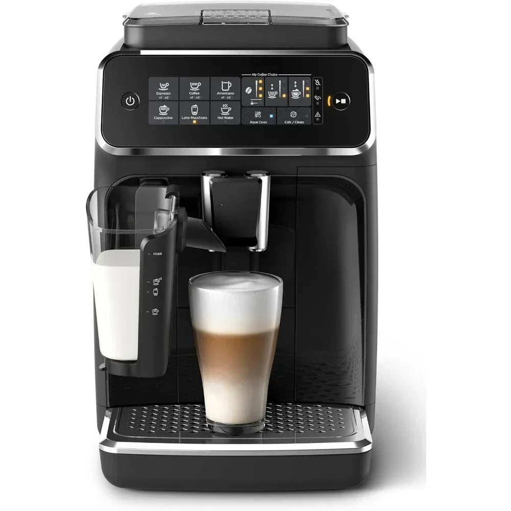 

3200 Series Fully Automatic Espresso Machine - LatteGo Milk System, 5 Coffee Varieties, Intuitive Touch Display