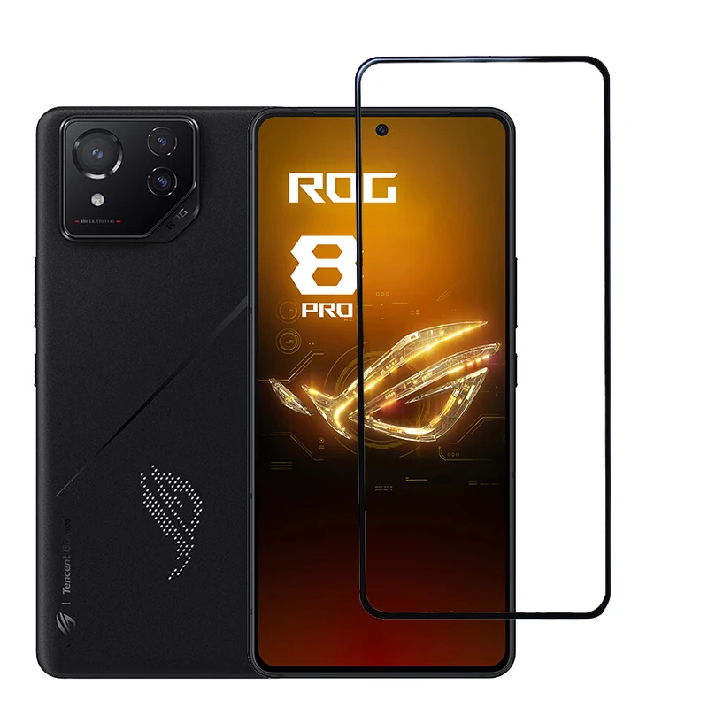 

Black Edge Tempered Glass for Asus ROG Phone 8 Pro Rog8 Rog8Pro Screen Protector Full Cover Protective Glass Film Anti Scratchs