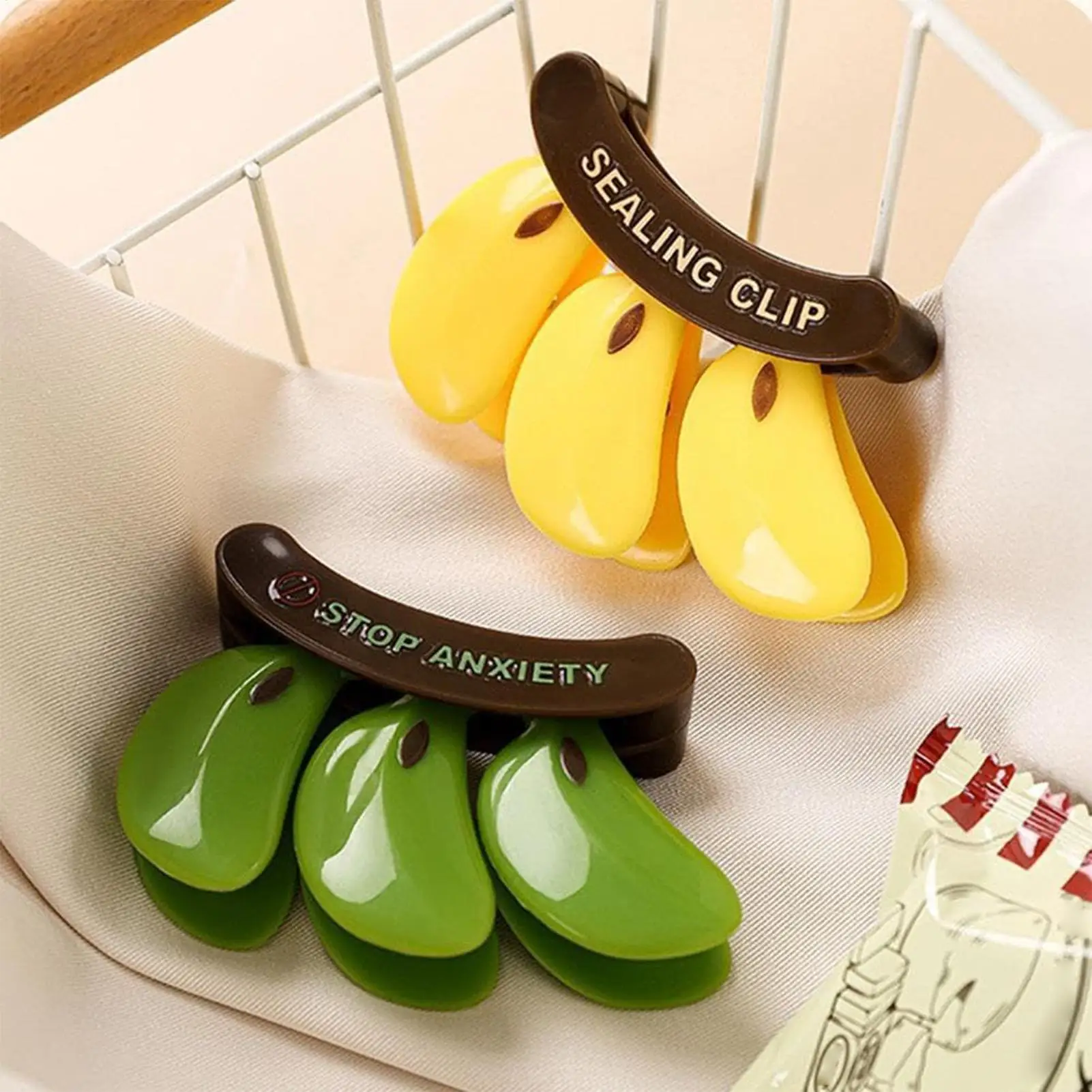 Clips magnéticos de plátano reutilizables para refrigerador, clips herméticos para Chip, accesorios novedosos para refrigerador y congelador