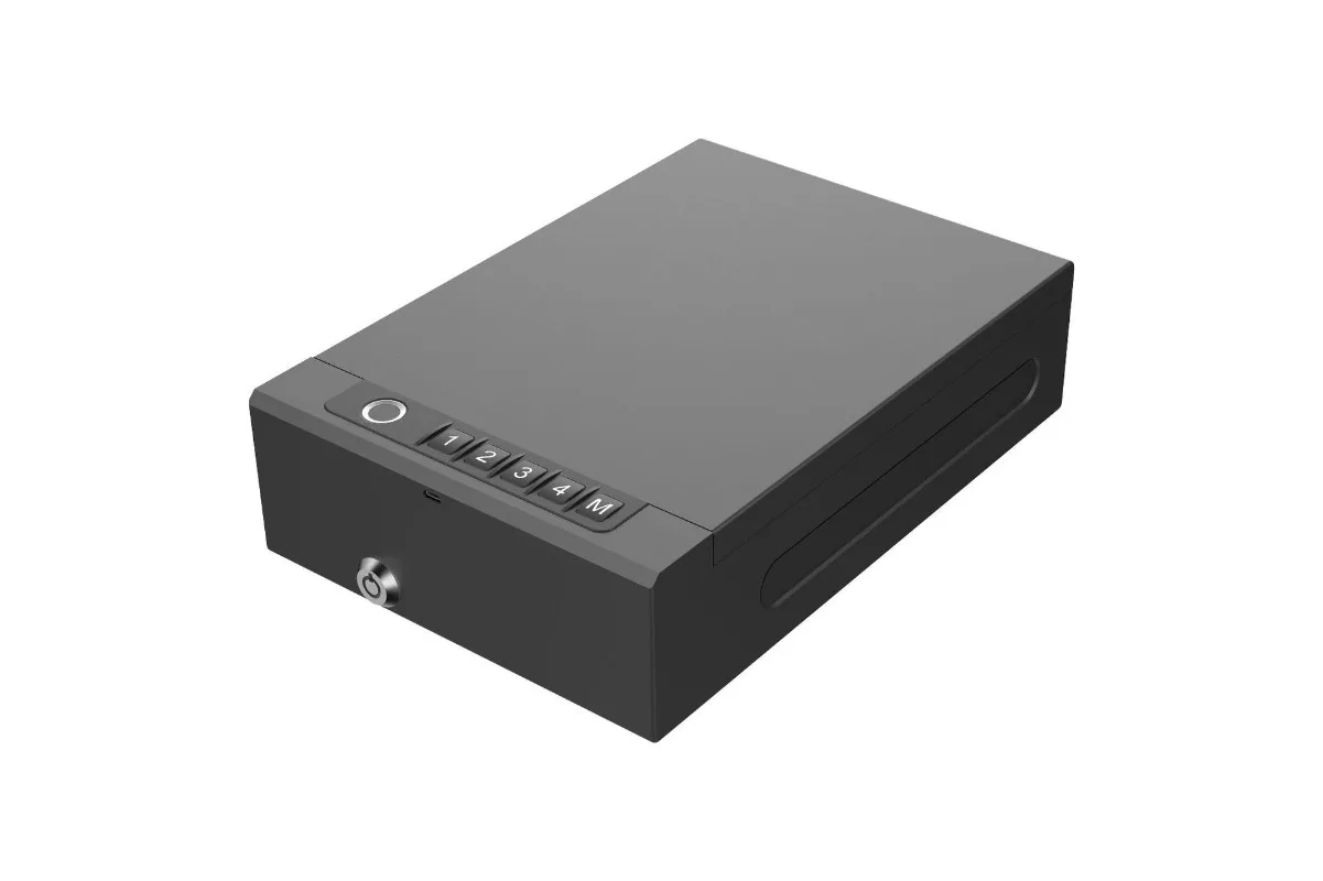 Travel Handgun Case with Fingerprint Password Portable Car Gun Safe Box Anti-theft Safe Box