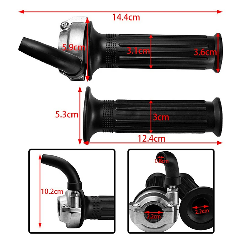 

Универсальный мини-мотоцикл с быстрой ручкой газа, оснащенной тросом тормоза и газа длиной 190 см, а также поворотной рукояткой.