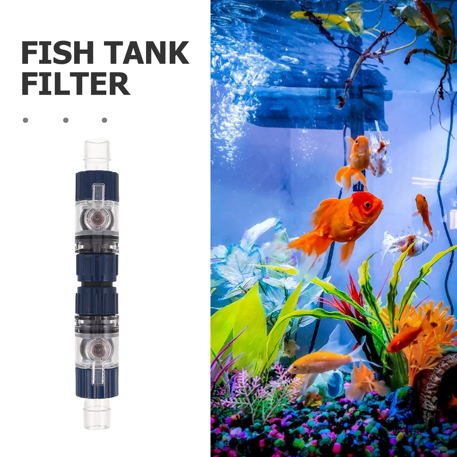 

Aquarium Filter Hose Connector Quick Release Double Tab Valve for Fish Tank Water Flow Control Leakproof Canister Filter Tubing