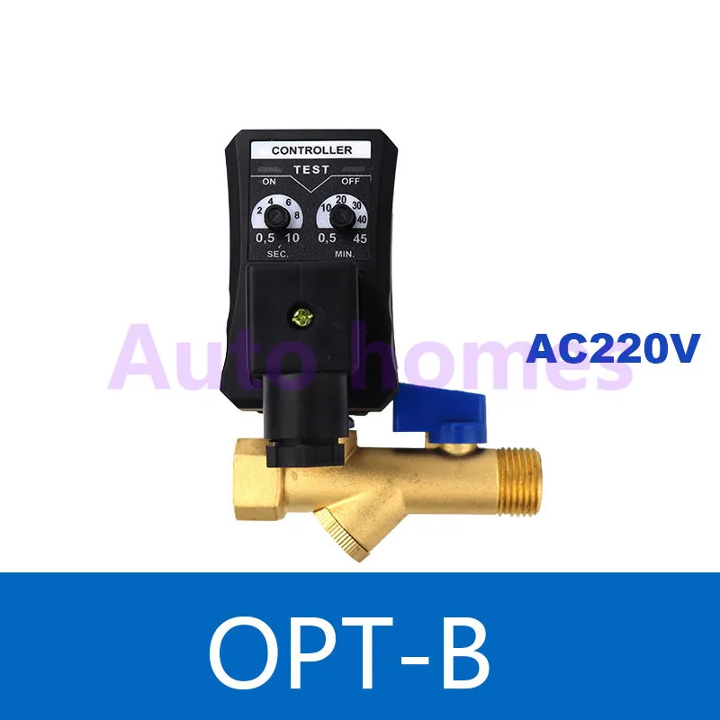 Air compressor drain valve OPT-A / OPT-B timing valve electric switch solenoid valve