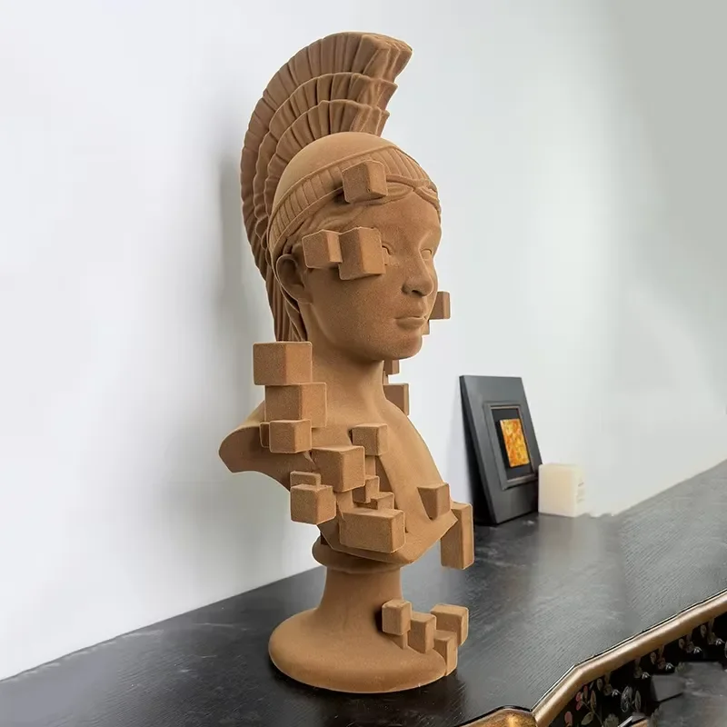 Creative Character Statue Flocking Artwork Ornament Abstract Figure Sculpture Crafts Living Room Desktop Decoration Nordic