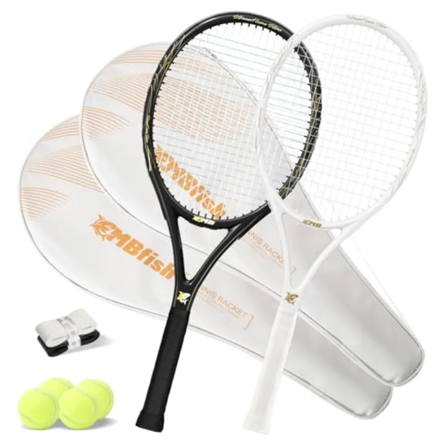 

Tennis Rackets - Super Value Set with Pre-Strung, Comfortable Handle, 27'' Tennis Racquet for Beginner, Includes 4 Tennis Balls