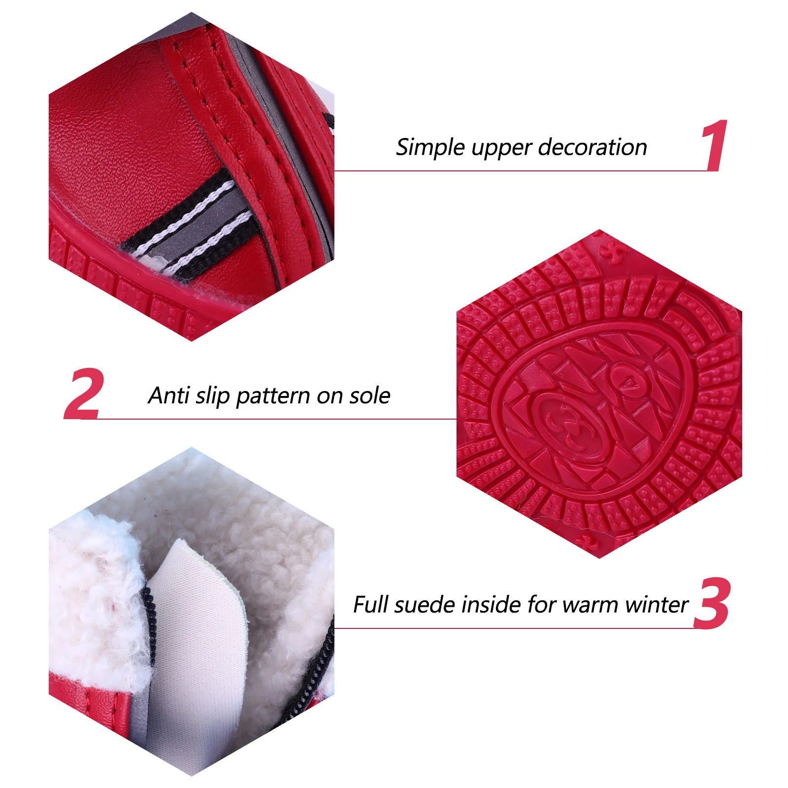 

4Pcs Winter Dog Boots Durable Anti-Skid Pet Shoes Snow Protection Pet Winter Shoes Dog Boots Paw Protectors