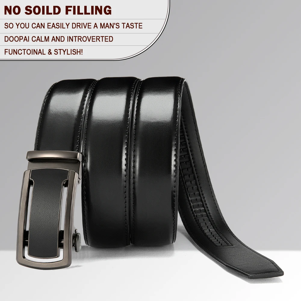 Men's Business Genuine Leather Cowhide Belt, Rotating Pin Buckle Casual Belt For Men, Double-sided Wear Belt