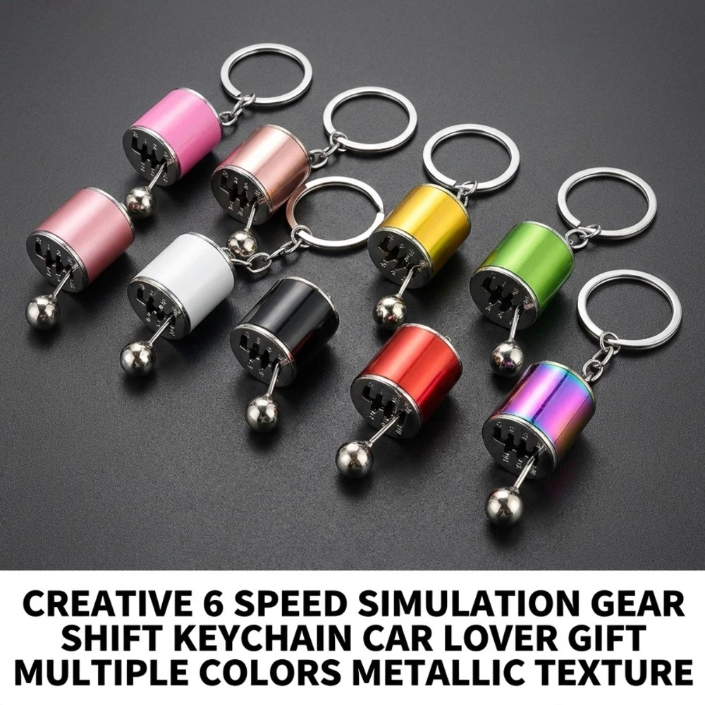 

Mini Turbocharged Gear Head Keyrings Personalised Pendant Men Key Ring Stainless Steel Metal Car Modification Shift Keychain