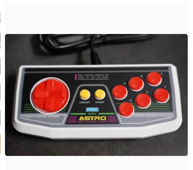 Para controlador original SEGA Astro City Mini Arcade compatível com PC (3 cores)