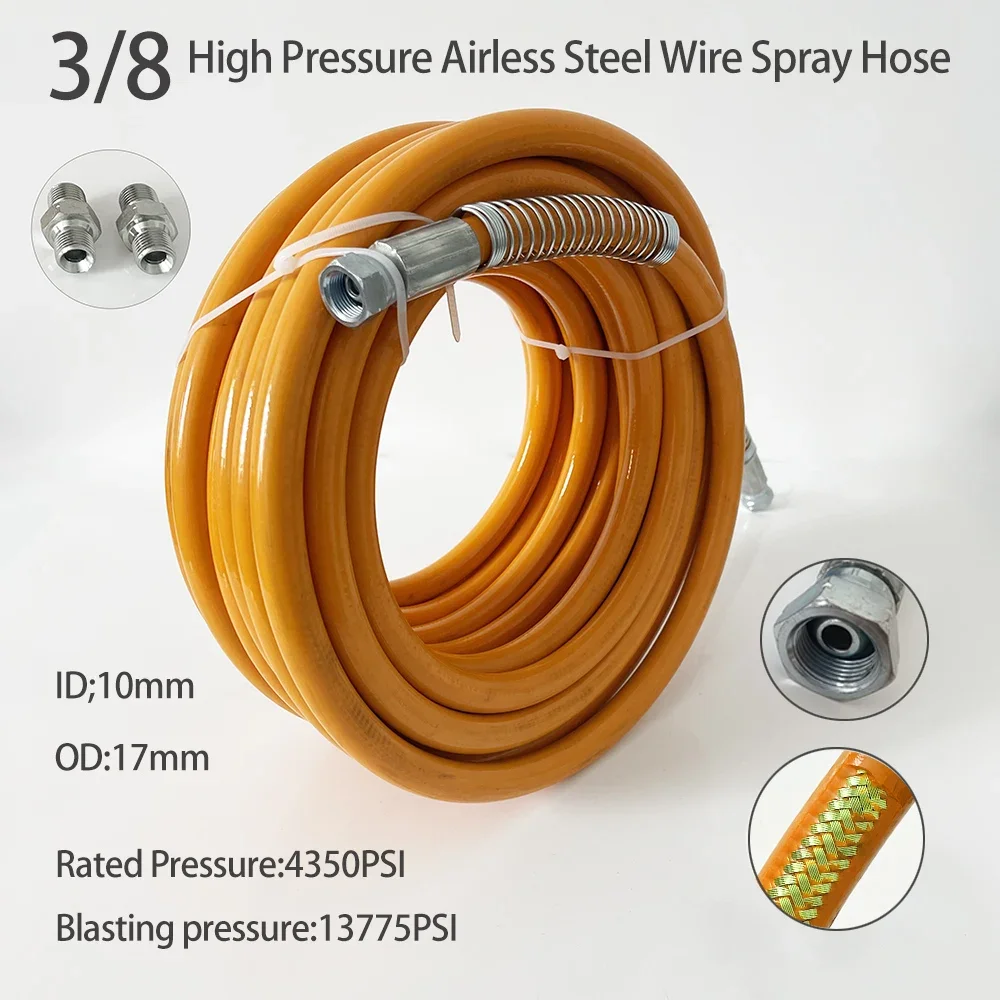 

3/8 "Spray Machine Universal Putty Pipe Paint Pipe Explosion proof Wear resistant High pressure Airless Steel Wire Spray Pipe