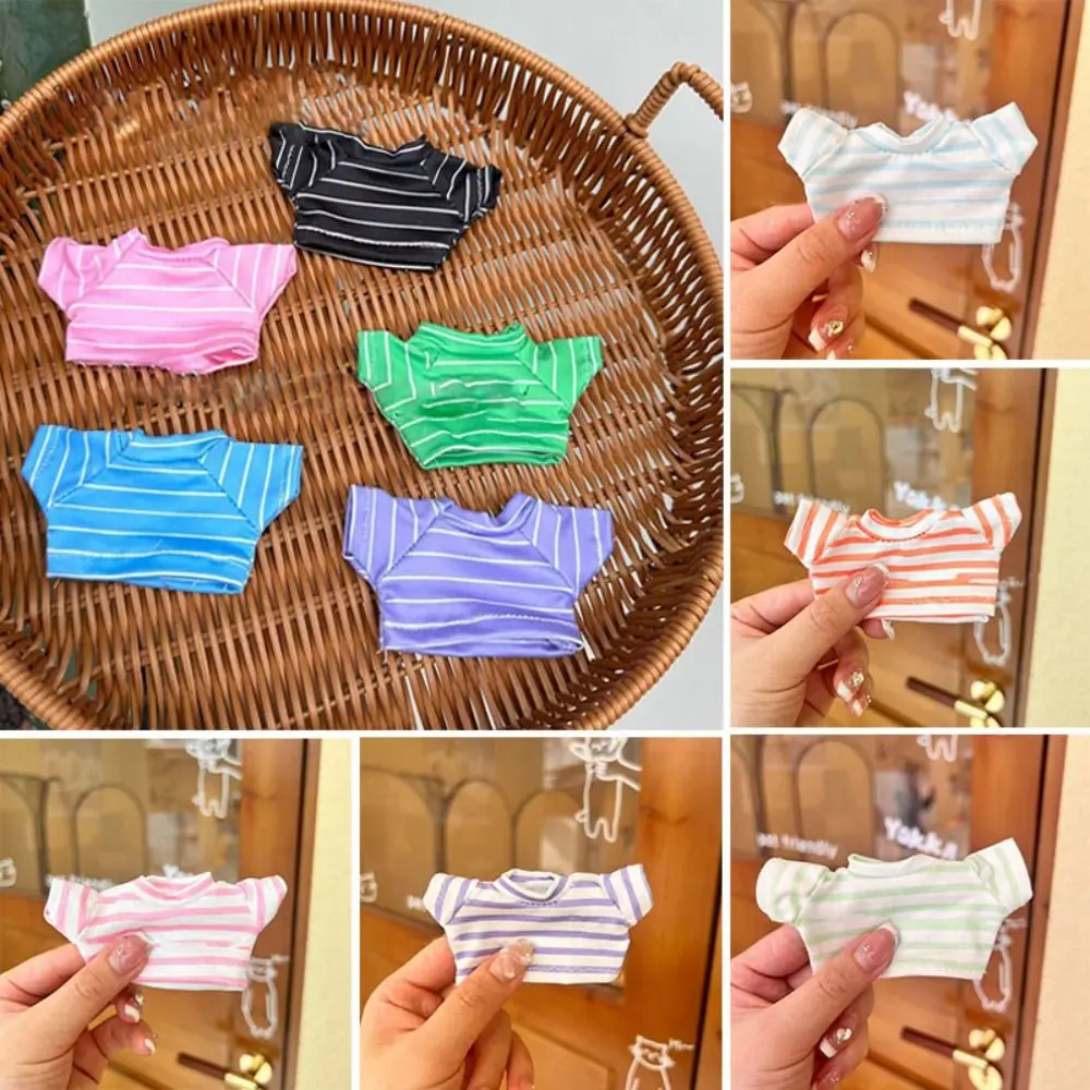 8 Colors Cotton Doll Clothes Splicing Style Accessories Mini Clothes Tops T-shirt Blouse for 15cm Cotton Doll