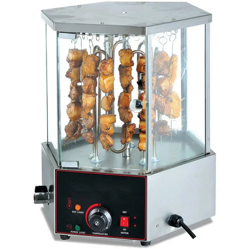 Electric Rotisserie Oven with Fully Transparent Glass Window, Electric Upright Barbecue, Commercial Barbecue, Corn Roaster