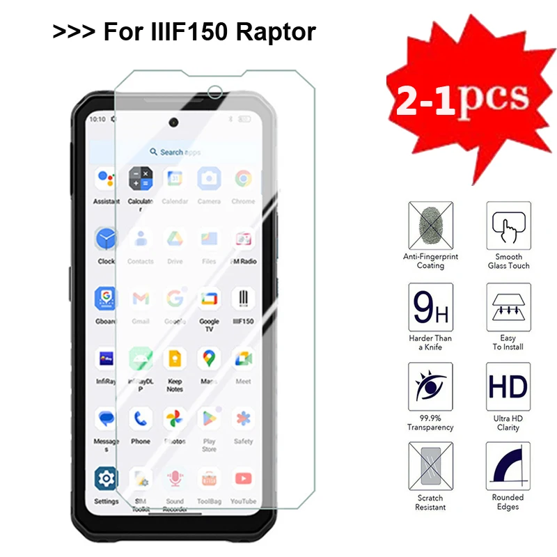 

2-1PC Tempered Glass For IIIF150 Raptor Screen Protector Phone Film 9H Protective Glass For Cristal IIIF150 Raptor 6.8" Pelicula