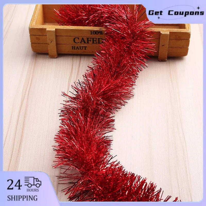 2 متر احباط بهرج الشريط جارلاند التفاف الشريط المطر على شجرة عيد الميلاد الحلي الزخرفية بهرج جارلاند 2024 حفلة السنة الجديدة #1