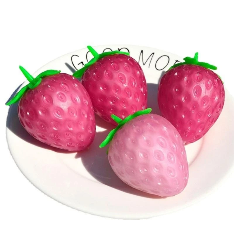 Brinquedo apertar morango realista brinquedo ascensão lenta escritório brinquedo frutas 15UB