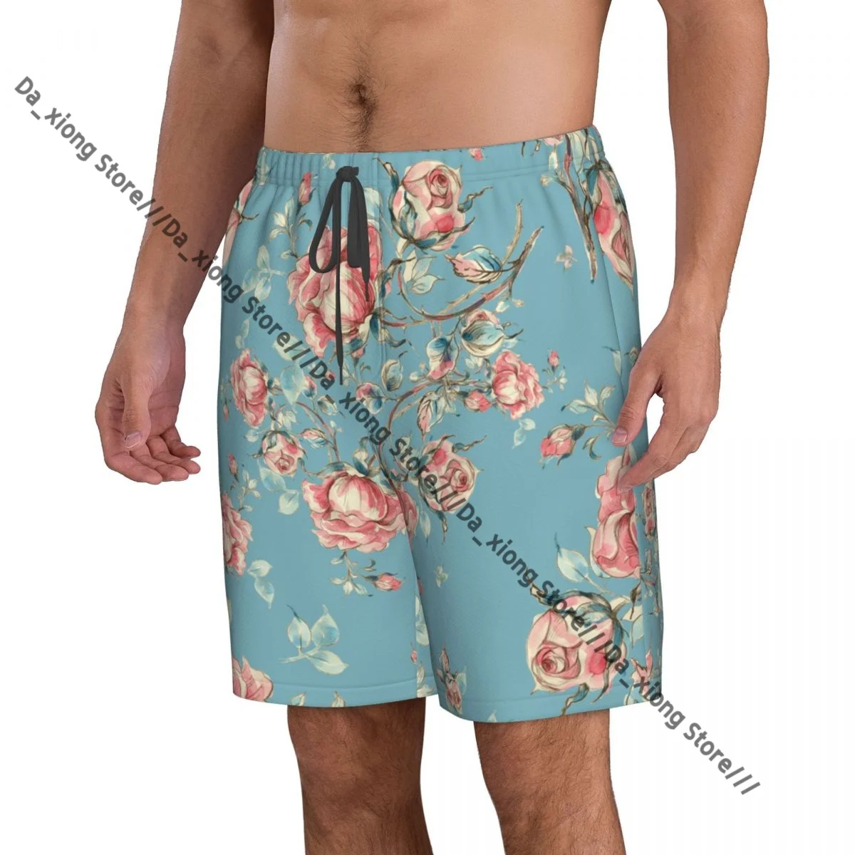 Mens Swimwear Swim Short Trunk Vintage Roses Beach Board Shorts Swimming Surffing shorts