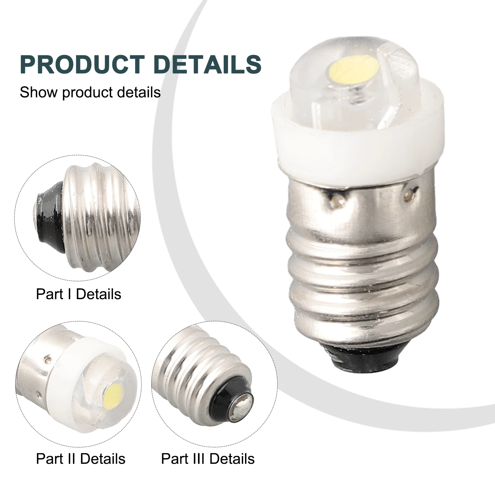 Lantern Bulb 3/4.5/6V 0.5W E10 LED Indicator Signal Instrument Screw Mouth Small Bulb For Flashlight Replacement Accessories