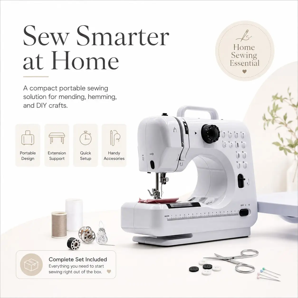 Desktop Sewing Machine, USB with Accessories and Pedal-Powered Household Sewing Machine, DIY Sewing Machine