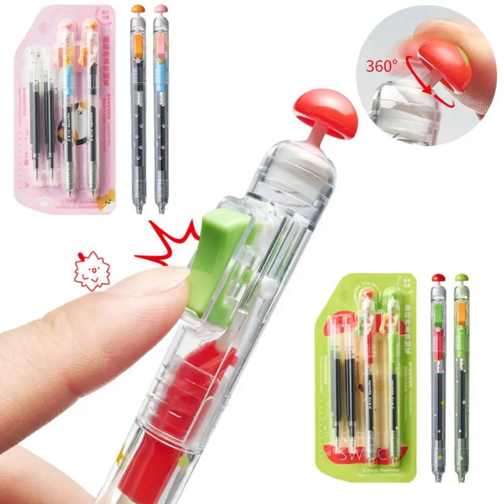 4Pcs/set 0.5mm Relax Switch Pen Anti-Anxiety Smooth Writing Fidget Clicker Gel Pen with Replacement Pen Refills Study Tool