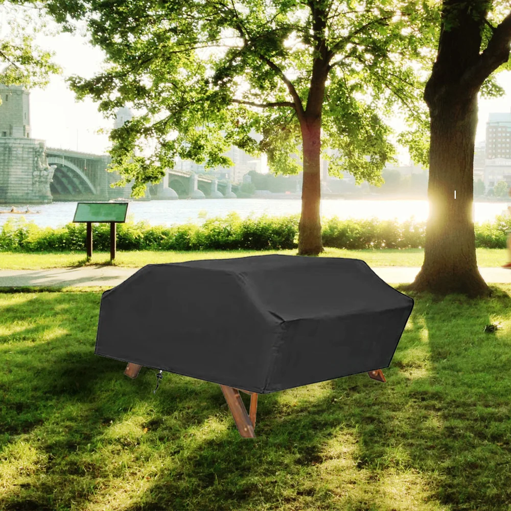 Patio Table Bench Covers with Drawstring Outdoor Dining Set Cover for Parties Picnic and Camping