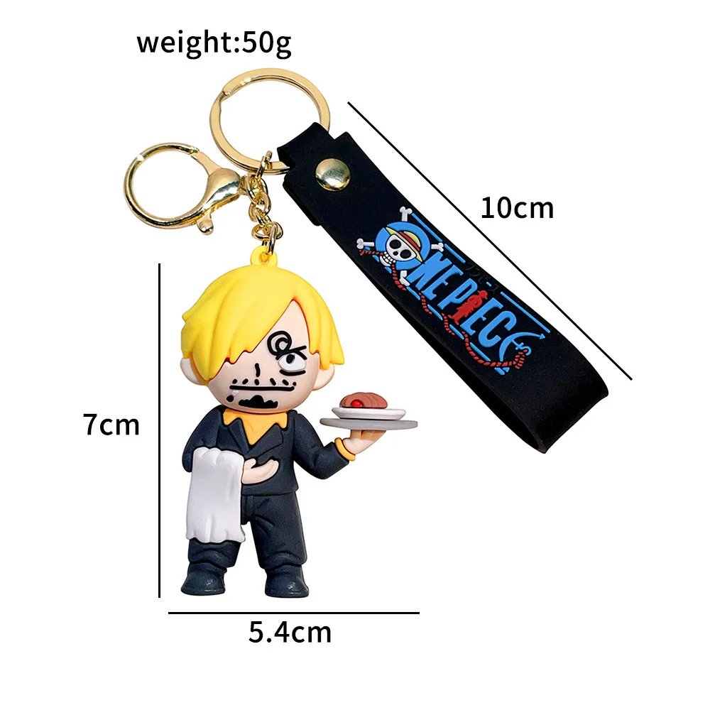 50 Stile ONE PIECE Themen-Schlüsselanhänger Niedlicher Luffy, Roronoa Zoro, Silikon-Ornamente Schlüsselkette Rucksack-Deko Kleine Geschenke für Freunde – Detail 1
