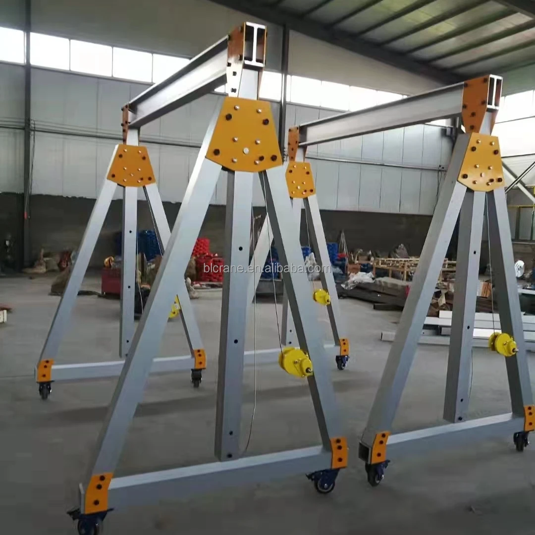 Customized portable aluminum alloy mobile gantry crane with detachable aluminum alloy gantry frame