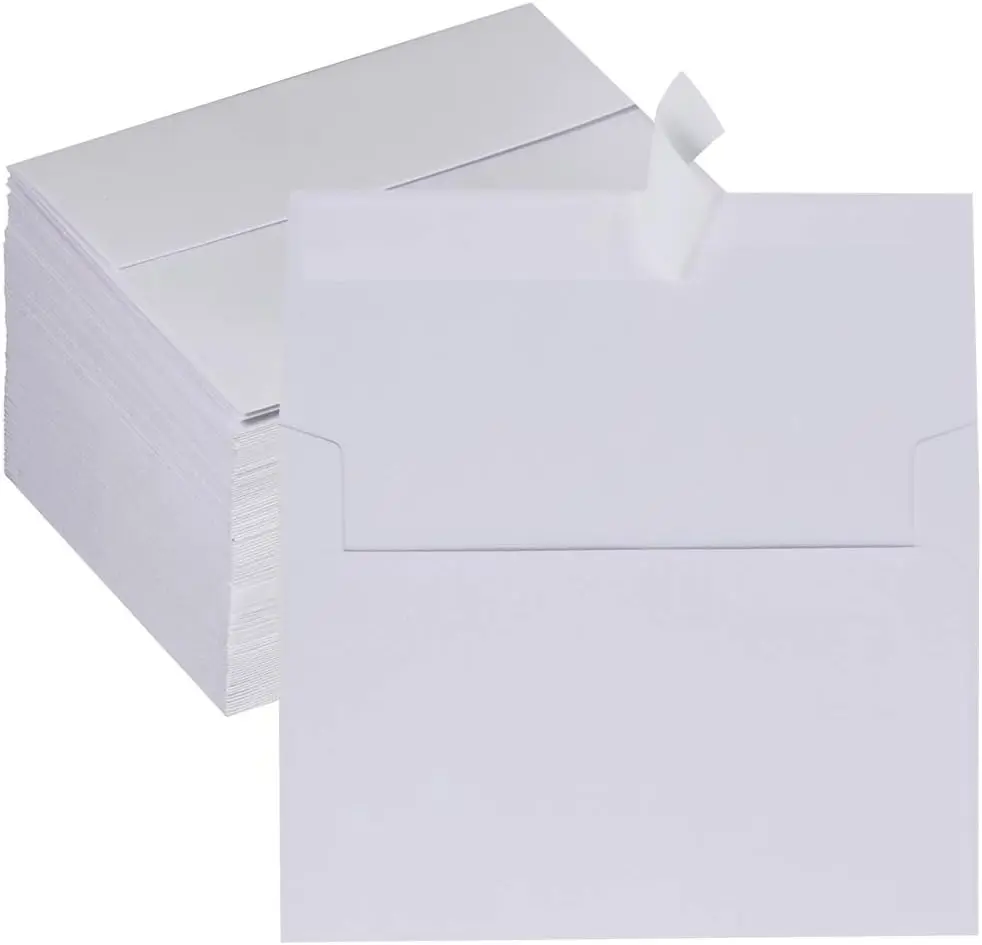 

150 A2 Invitation Envelopes, White Peel & Press Self Seal, 4 3/8 x 5 3/4, 95lb Paper for Weddings & Parties