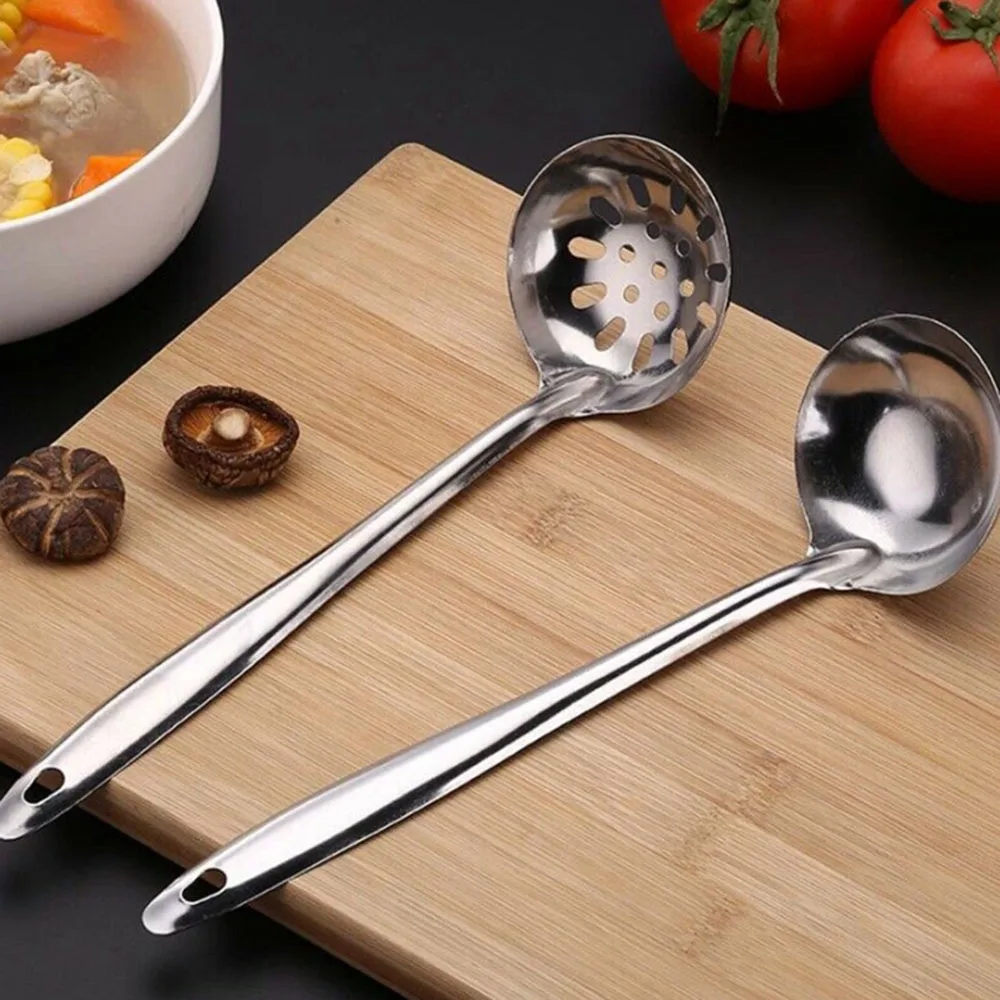 

Stainless Steel Soup Handle Spoon Hot Pot Skimmer Colander Filter Cooking Kitchen accessories
