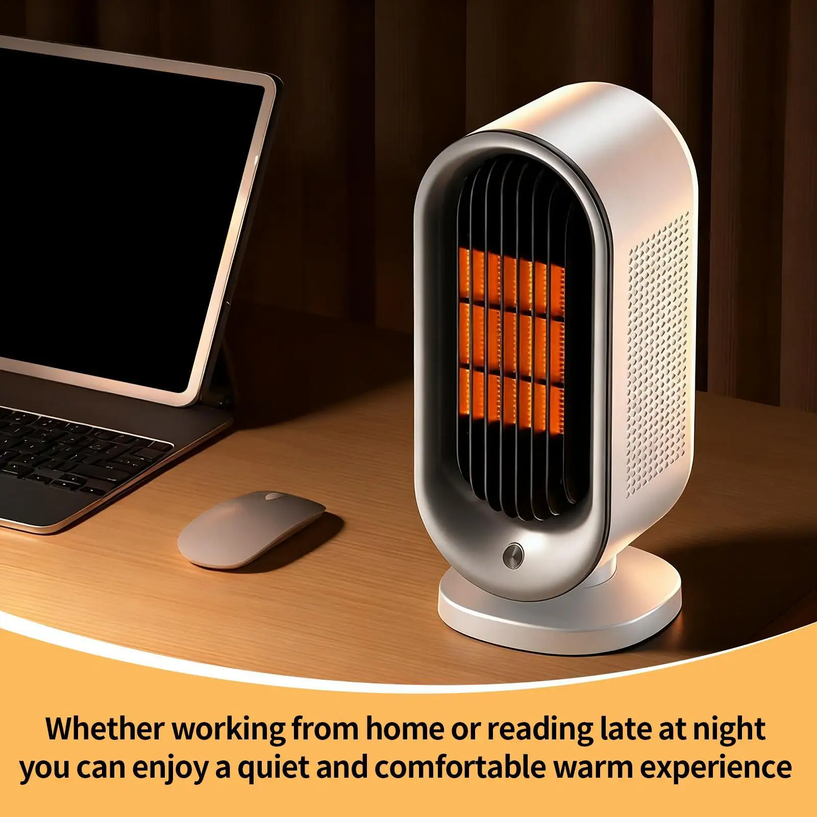 Space Heaters Adjustable Height Quiet Overheat Protection Safe Portable Heater Fan For Indoor Room Bedroom Bathroom Garage