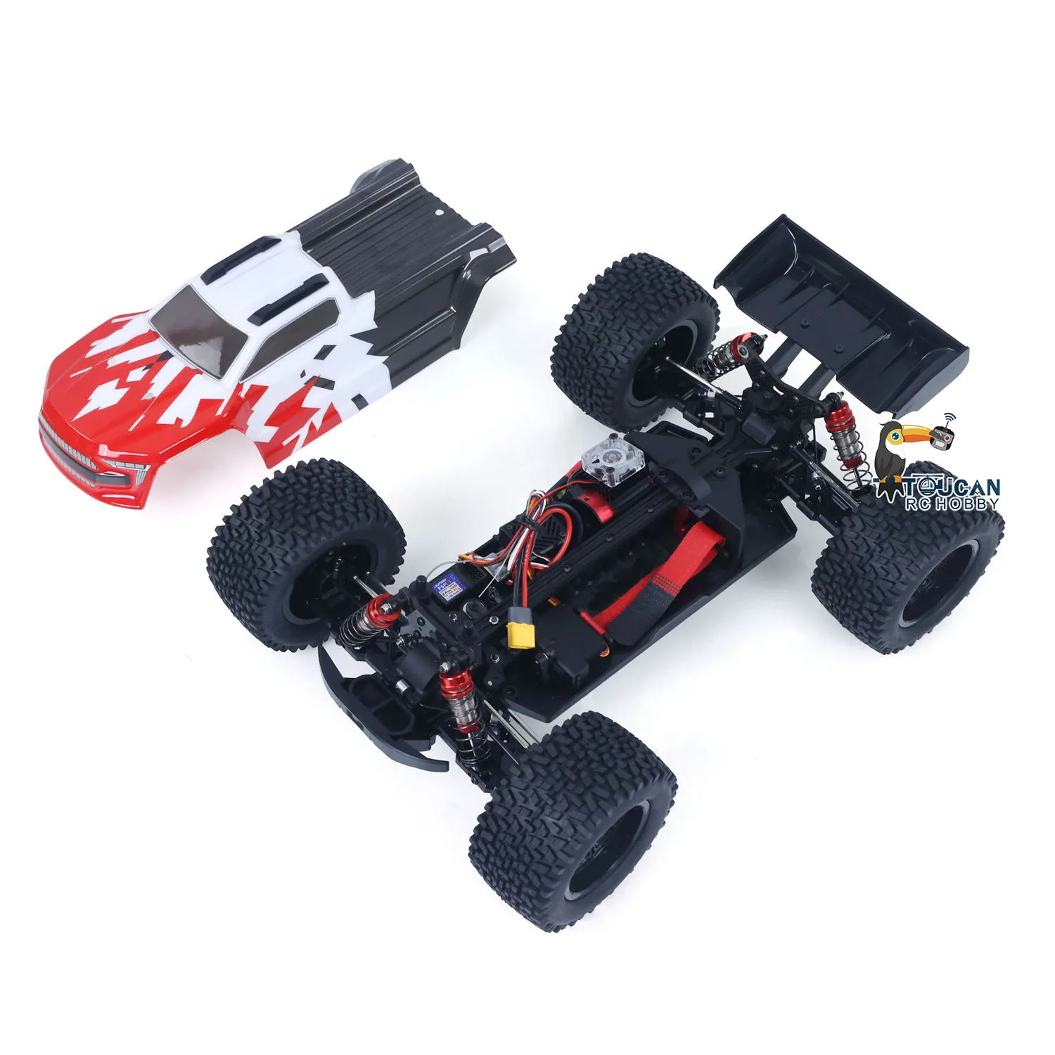 RTR 90 KM/H 1002 1/10 4*4 RC camion de course électrique télécommande modèle de voiture 10KG Servo cadre en Nylon tours de choc en Fiber de carbone