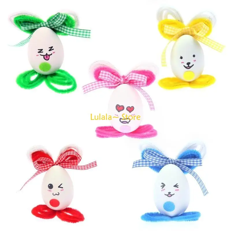 

Y4QA Plastic Easter Eggs Durable Fall Resistant Easter Indoor Ornament Party Supply