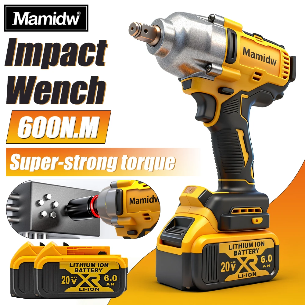 

Бесщеточный ударный гайковерт 1/2 дюйма для DEWALT 20V MAX (только инструмент) | Высокий крутящий момент 1200 Н·м, 3 скорости и светодиодная подсветка | Идеальный подарок для автолюбителей