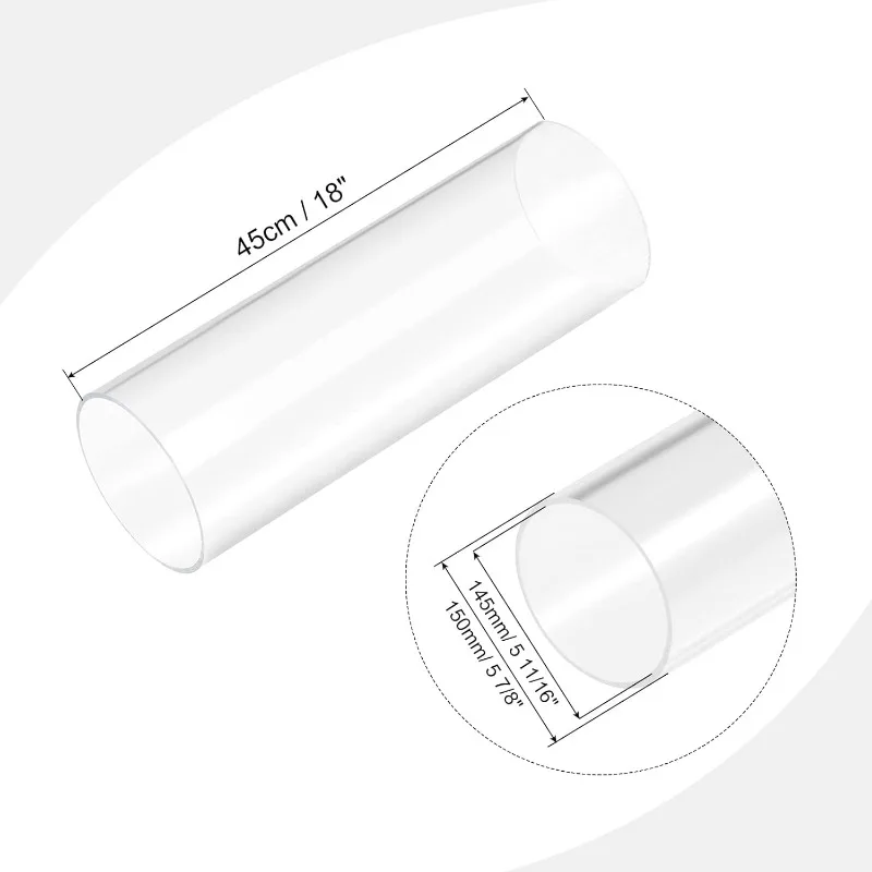 Naxilai Acrylic Pipe Clear Rigid Round Tube 145mm(5.7