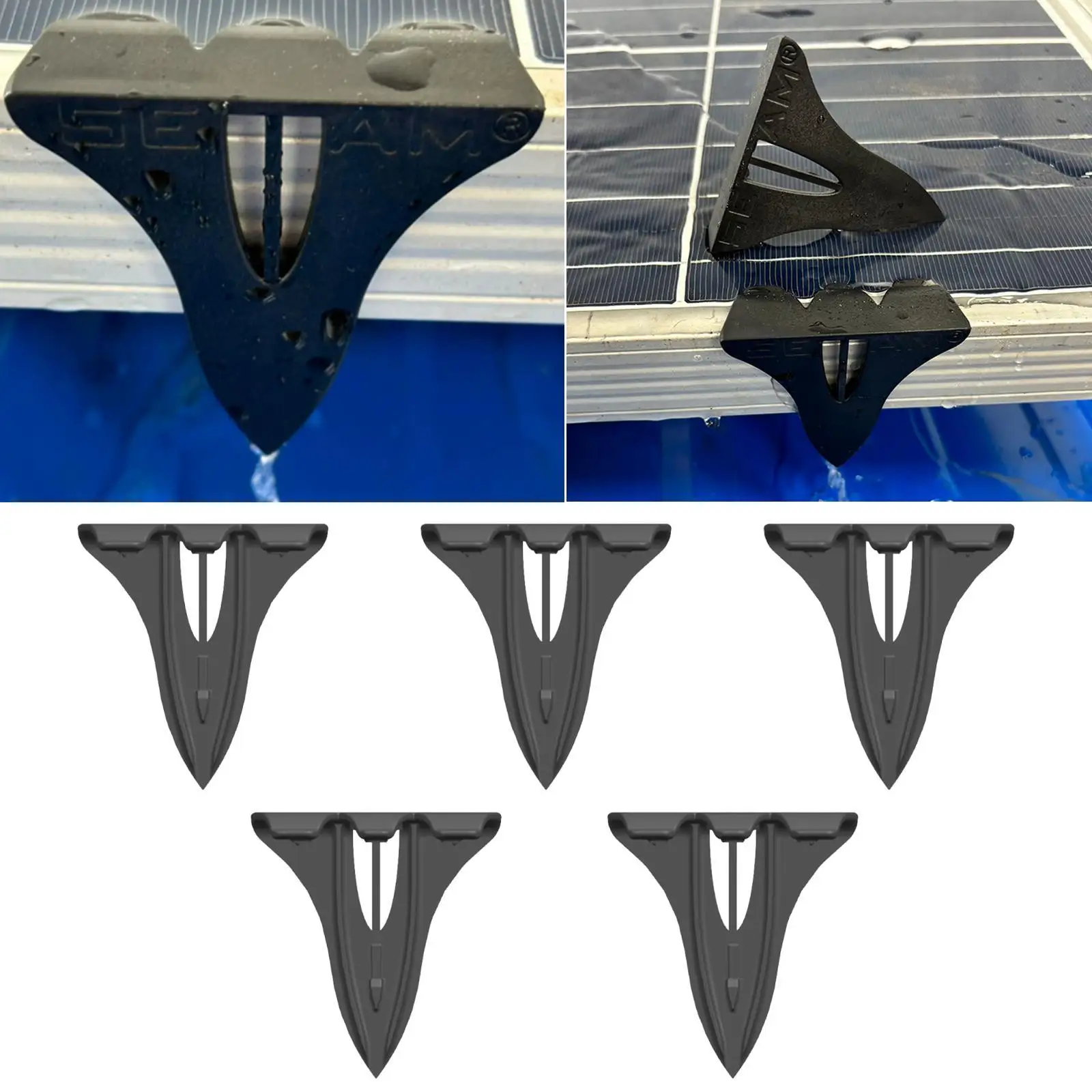 3x5x Solar Panel Drainage Clips Mud Removal, Remove Stagnant Water for Outdoor Pv Modules Photovoltaic Panel Water Guide Clamp