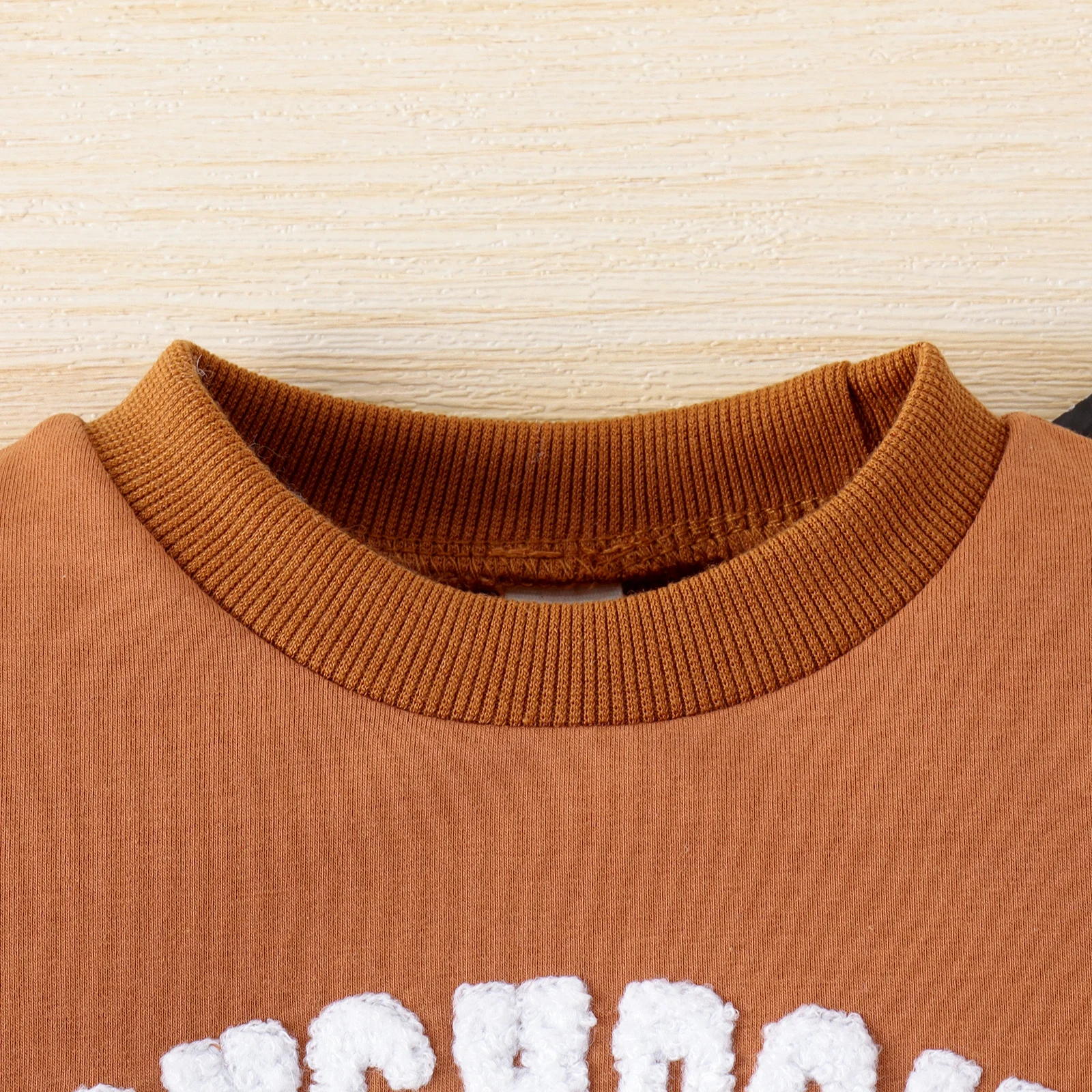 2PCS Spring And Autumn 0-3 Years Old Boys And Babies Fashionable Casual Towel Embroidery Letter Color Matching Sweater Set