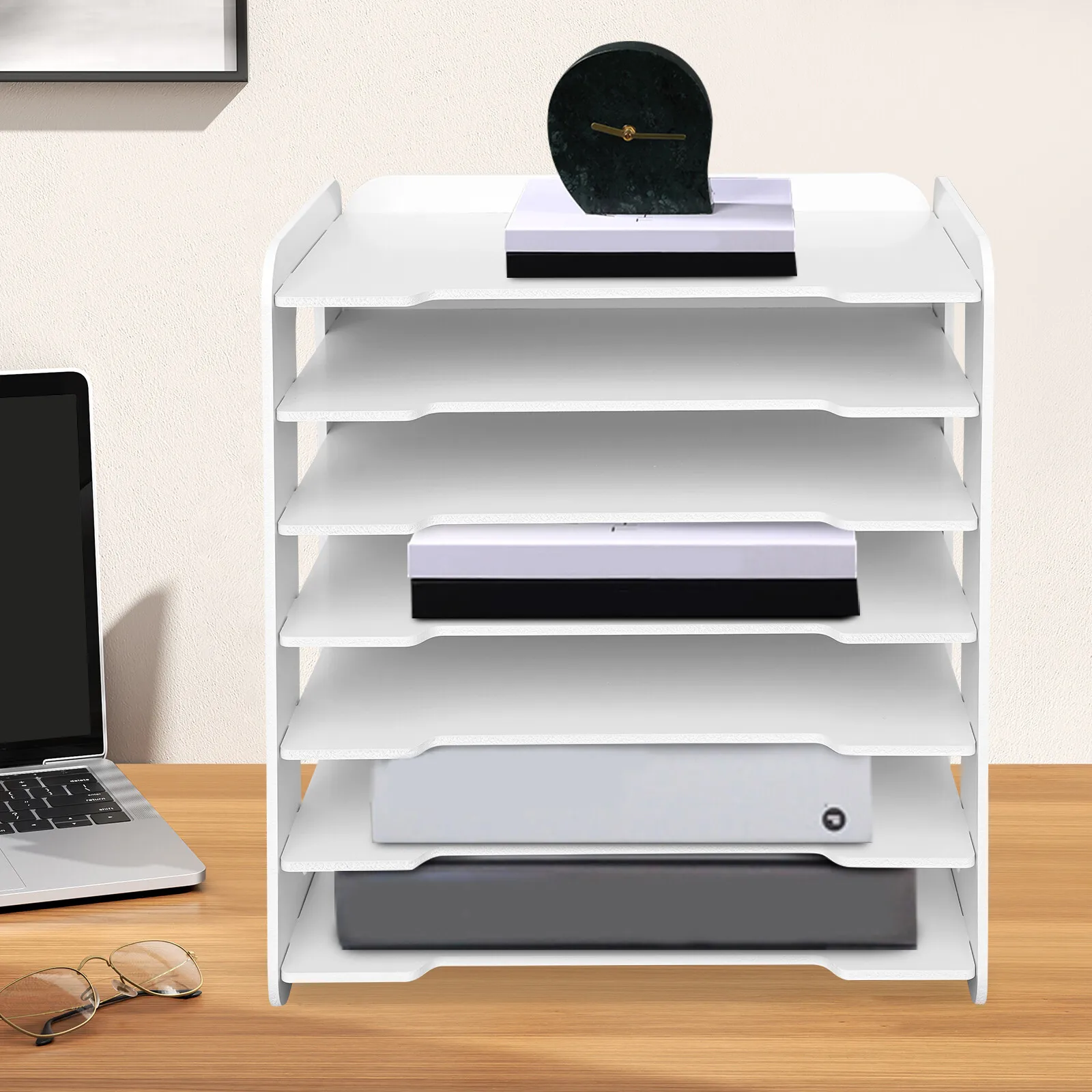 

Sturdy Plug-In File Holder Mortise and Tenon Joints & Thick Partitions, Suitable For Offices & Studies With Easy Installation