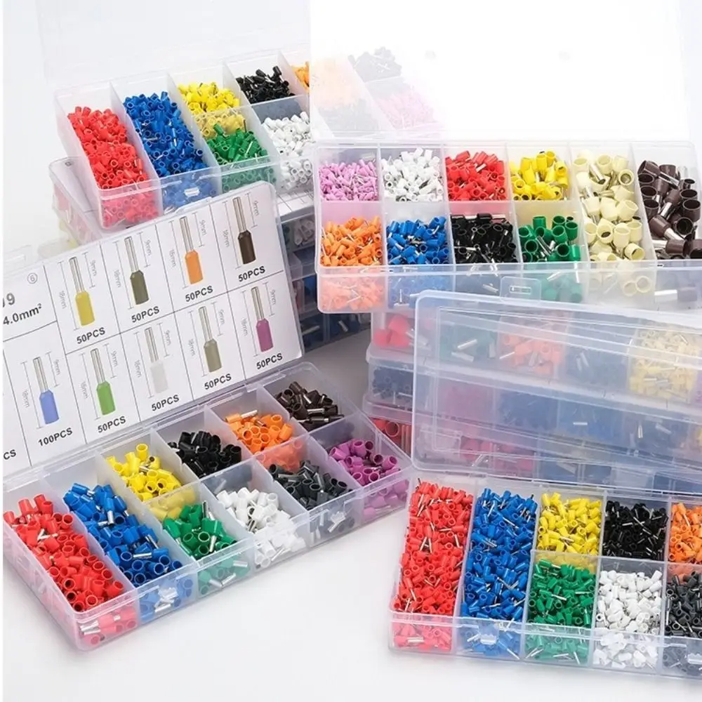 Insulated End Insulated Cable End Crimps Ferrule Assorted Size Box Set Wire Ferrules Terminals Ferrule Crimping