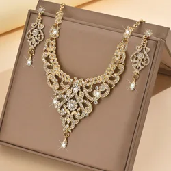Design sense palace style jewelry set, high-end luxury rhinestone inlaid women's jewelry accessories