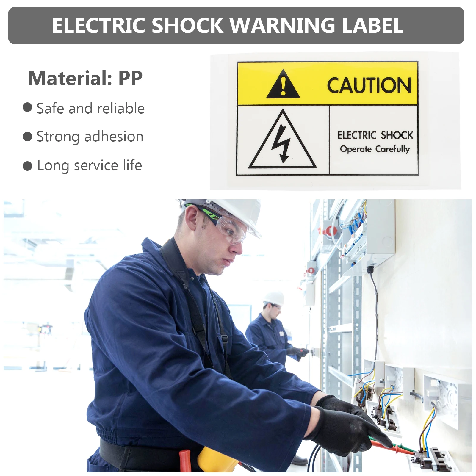 

Electric Shocks Warning Sticker Safety Sign Decal For Office School Traffic Equipment PP