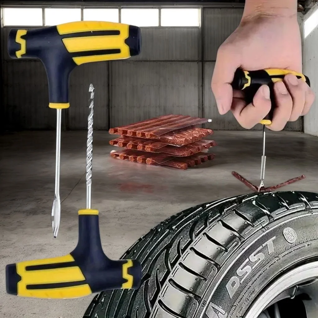 

7Pcs Car Tire Repair Kit|Studding Tool for Tubeless Tires|Auto & Bike Puncture Repair|Garage Essential Tools