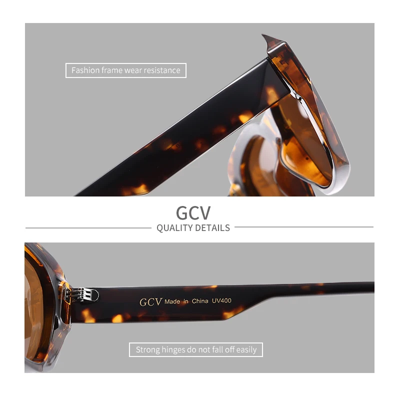 Gcv marca acetato gato olho polarizado óculos de sol feminino moda ao ar livre eyewear uv400 ultravioleta-prova de qualidade de bens de luxo