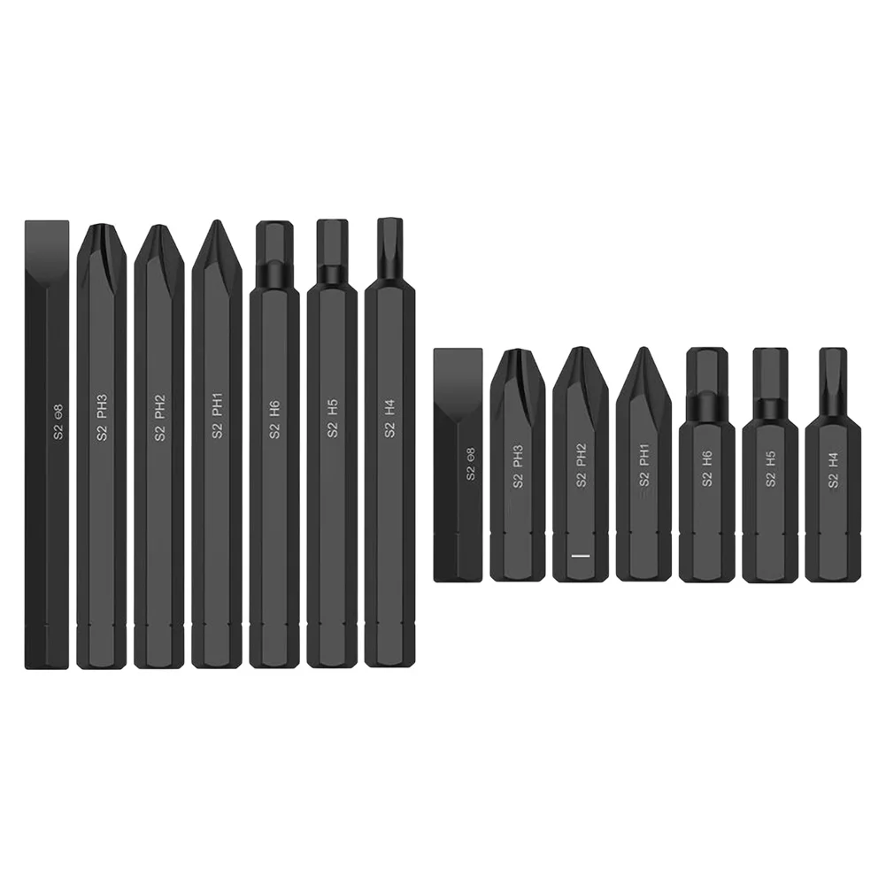 Screwdriver Bits Set 8mm Hex Shank Chrome Vanadium Steel For Manual Electric Drill PH1 PH2 PH3 H4 H5 H6 Slotted 7 Piece