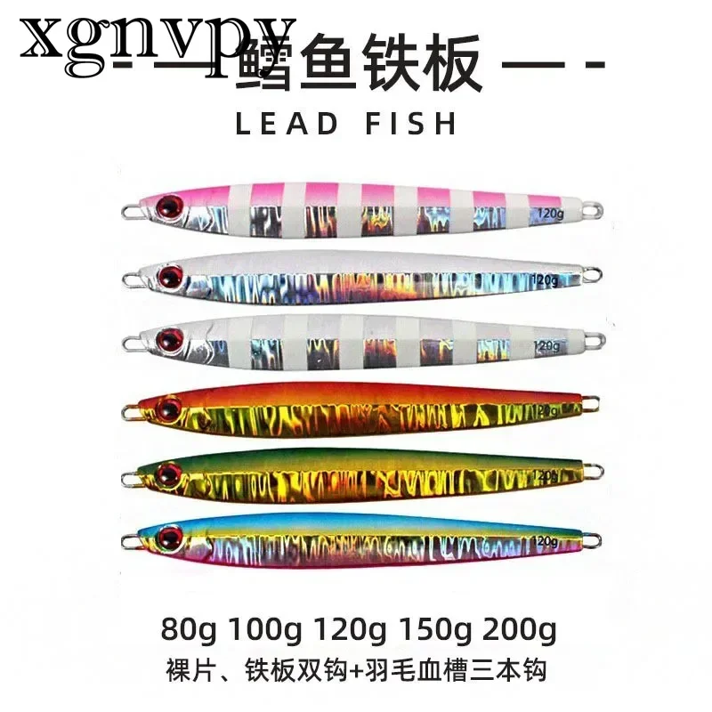 xgnvpy Quick Draw Luatac Zware Kabeljauw Ijzeren Plaat Lood Vis Zeevissen Shore Casting Boot Vissen Snelheid Zink Lichtgevende Ijzeren Plaat