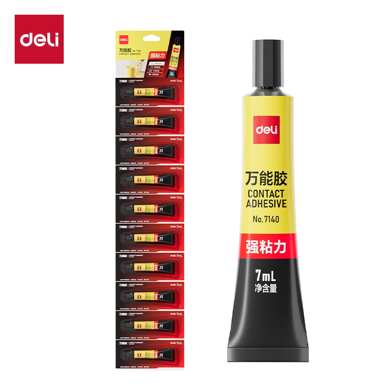 Deli 7140 Allzweck-Superkleber 7ml Kontaktkleber Starke Haftung für Holz, Kunststoff, Metall, Gummi und Keramik