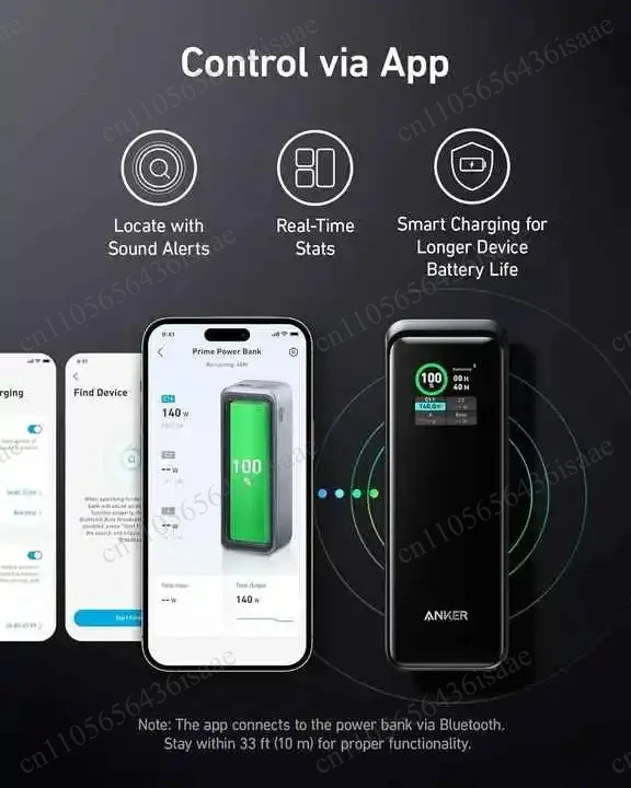 Smart App Enabled 250W GaN Prime Power Bank 27650mAh 3-Port Portable Phone Charger