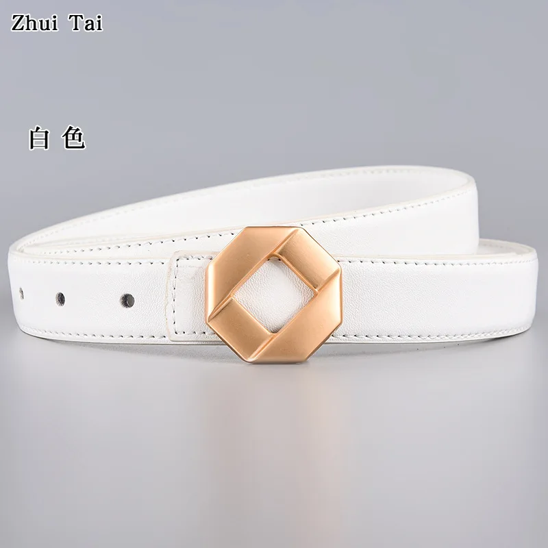 

Women's Leather Buckle for Foreign Trade Simple Waistbandtrendy and Smooth Buckle Leather Belt Versatile and Luxurious Waistband