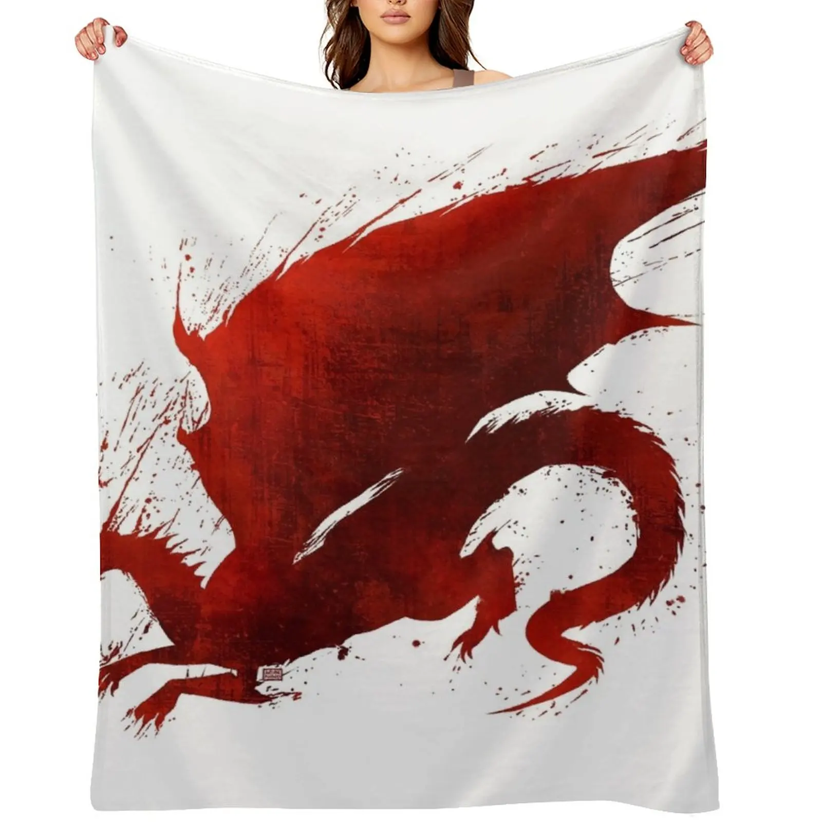 

Dragon Age Origins: Blood Dragon V1 Throw Blanket Summer Thin Multi-Purpose Bed linens Blankets