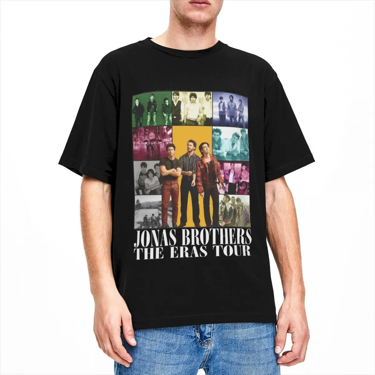 JB The Eras Tour Jona Brother Merch t-shirt per uomo donna Vintage 100% cotone Summer Tops